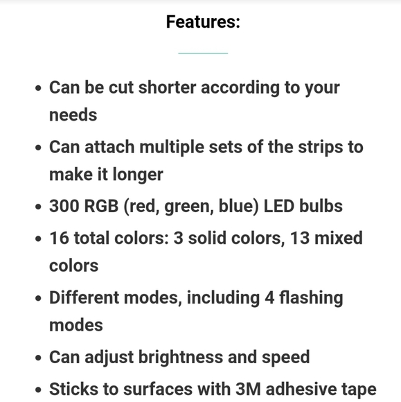 🆕️65ft Color Changing LED Light Strip (Remote) - Picture 5 of 10